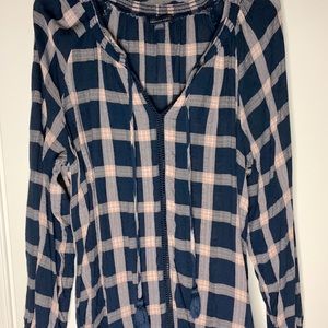 American Eagle Plaid Blouse